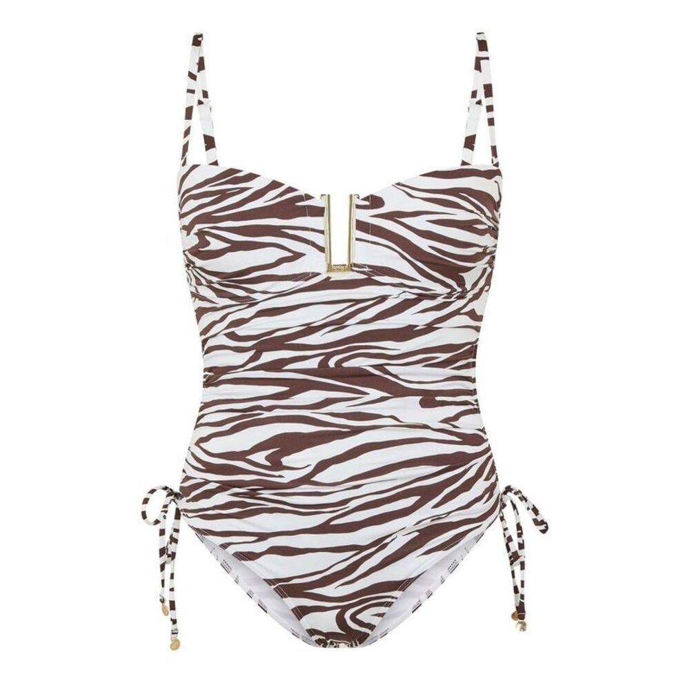 Biba Womens/Ladies Zebra Print One Piece Bathing Suit / White/Black
